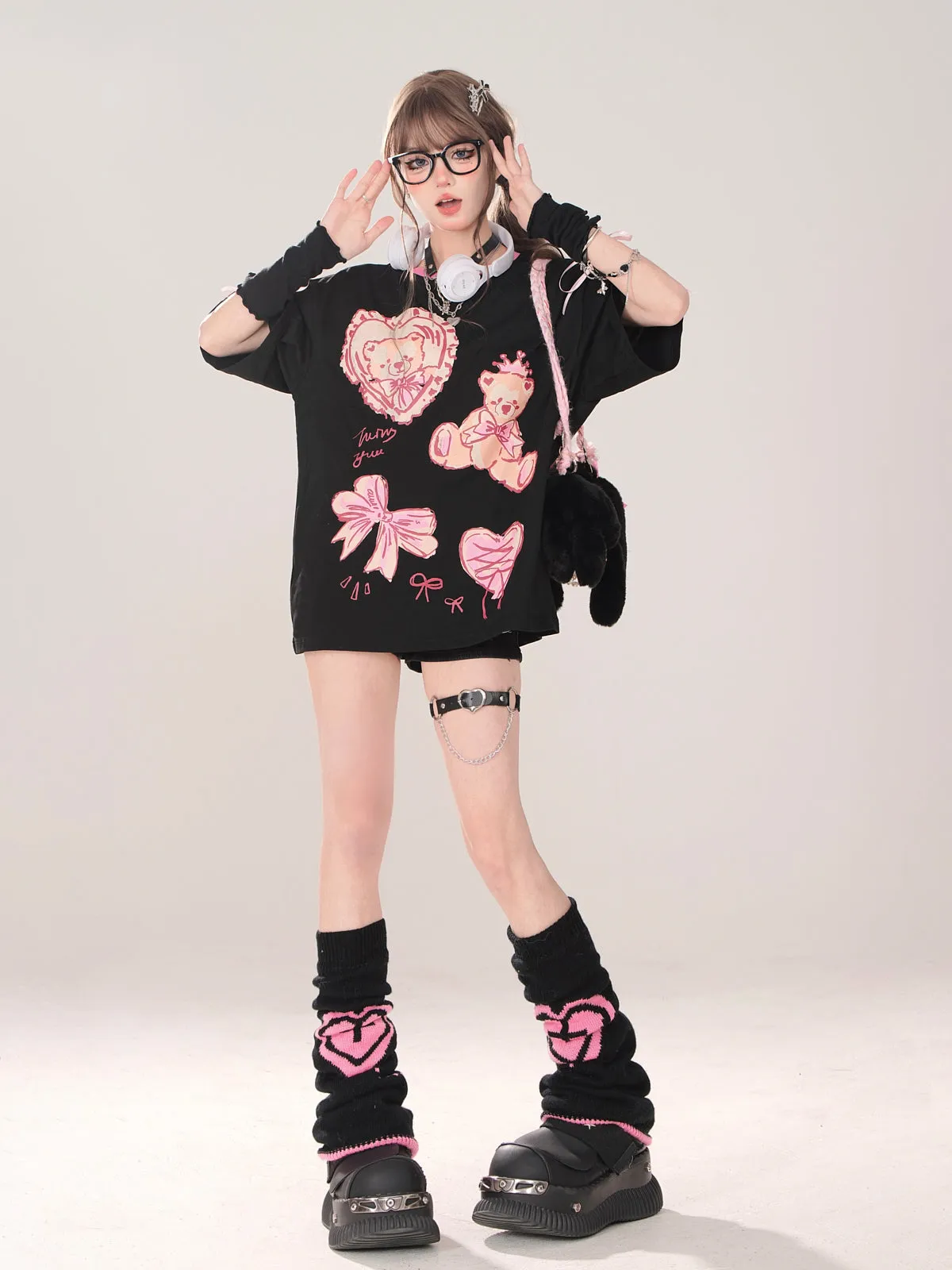 Bear Cute T-Shirt Loose Print