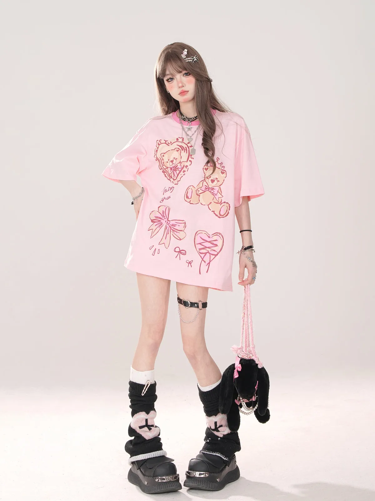 Bear Cute T-Shirt Loose Print