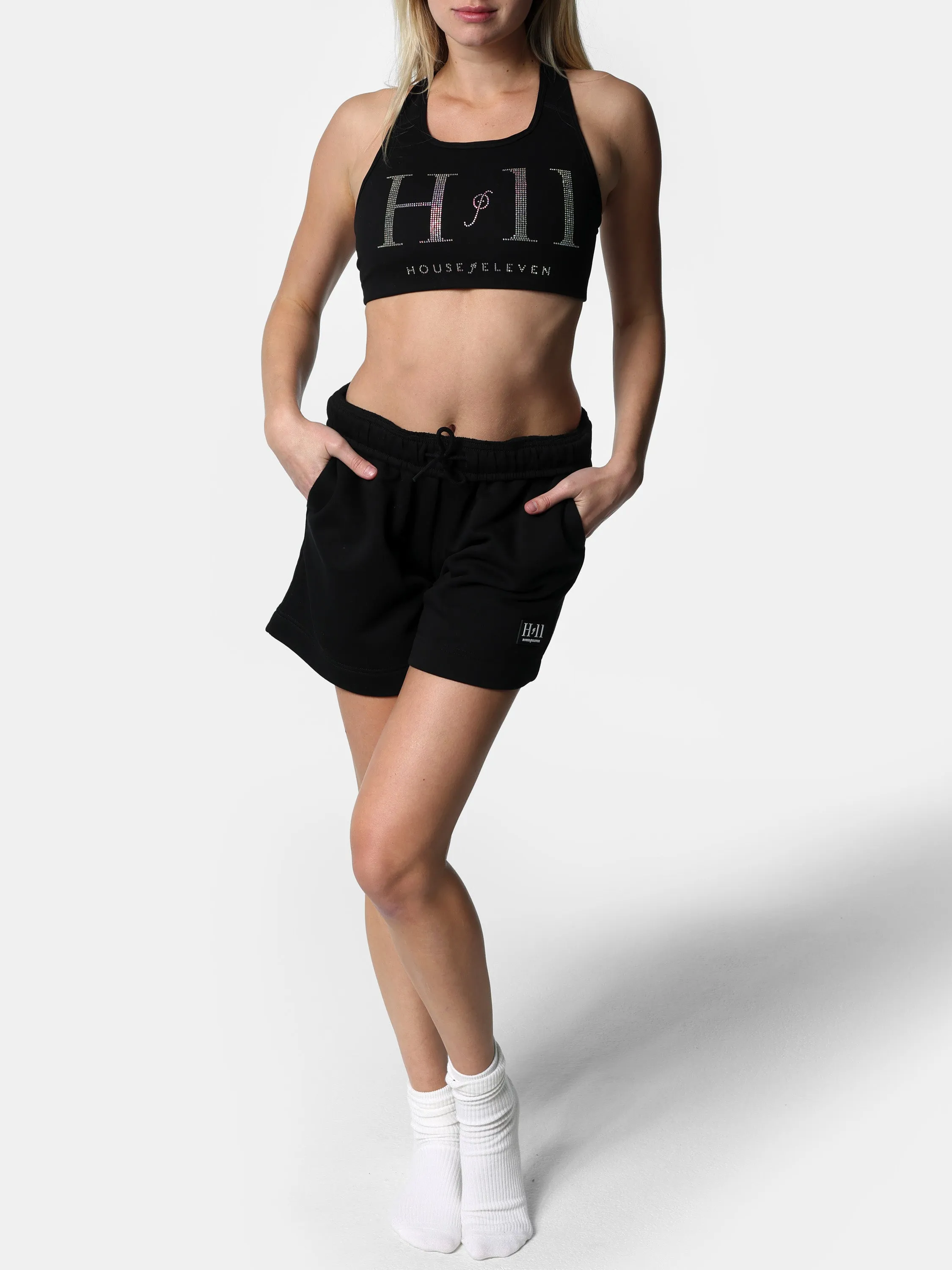 Black HOF11 Rubber Patch Relaxed Shorts