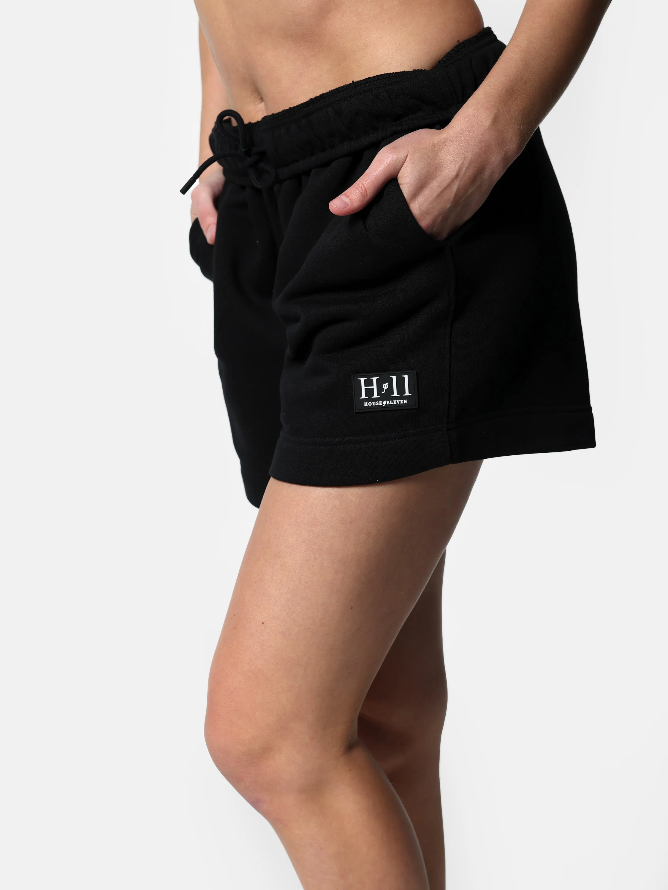 Black HOF11 Rubber Patch Relaxed Shorts