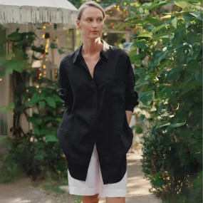 Black Linen Rondo Shirt