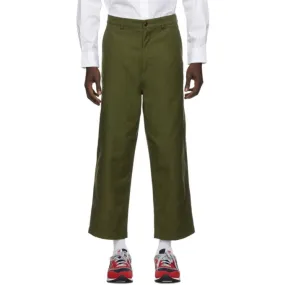 Comme des Garcons Homme Khaki Cotton Satin Trousers