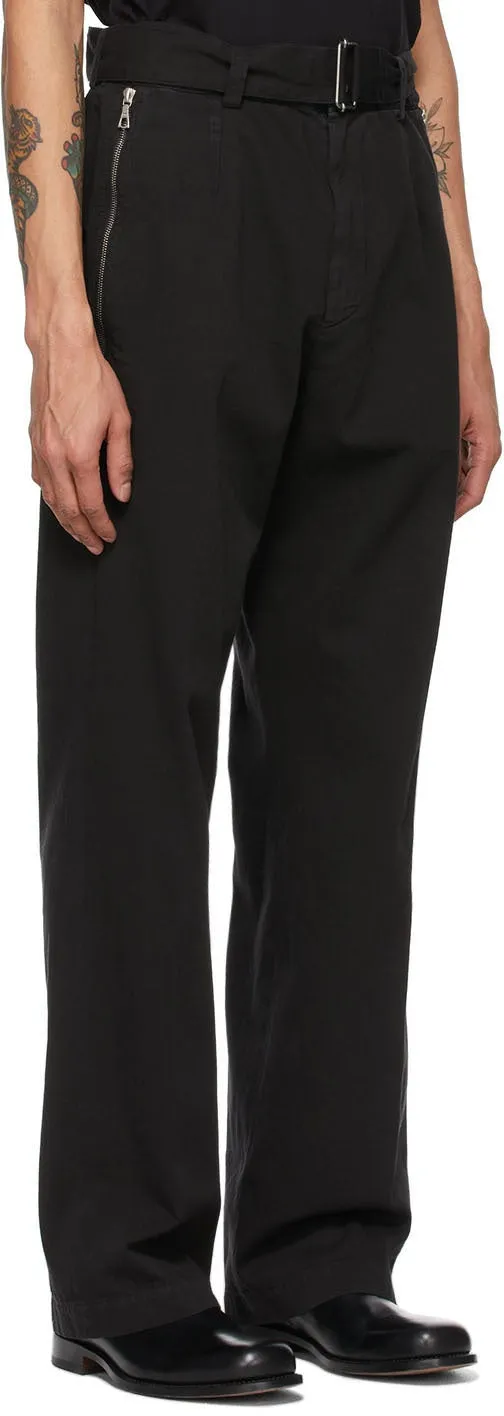 Dries Van Noten Black Belted Trousers