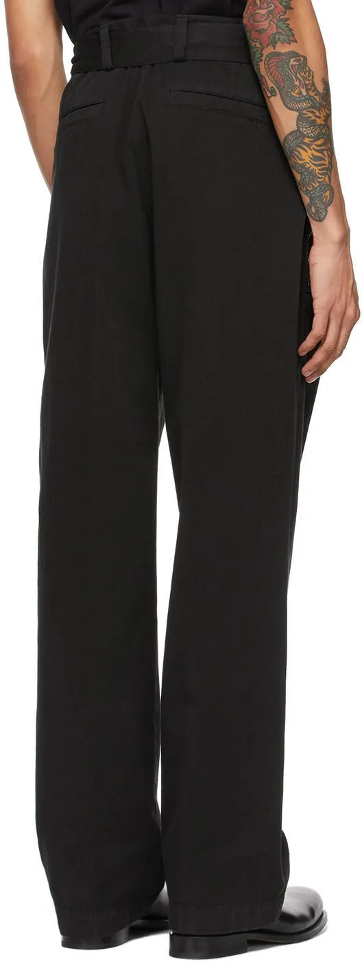 Dries Van Noten Black Belted Trousers