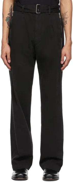 Dries Van Noten Black Belted Trousers