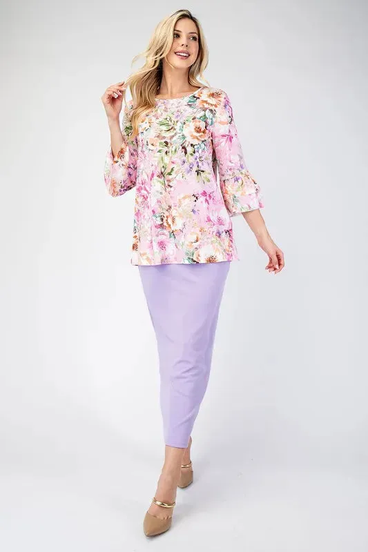 Floral Layering Tops with None Slip Sleeves