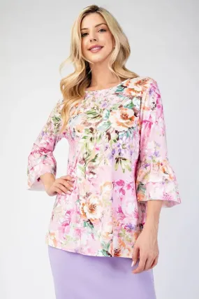 Floral Layering Tops with None Slip Sleeves