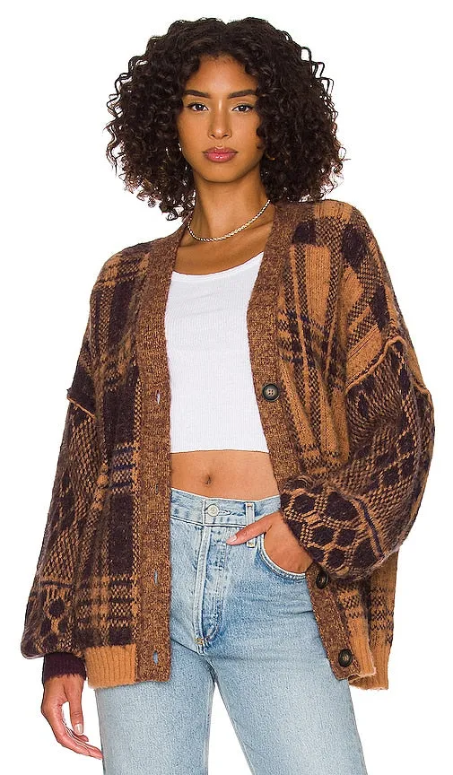 Free People Sepia Cardi in Brown
