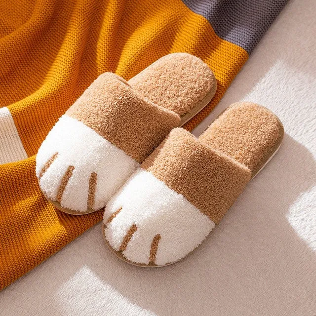 Kawaii Cat Paw Warm Fur Slippers