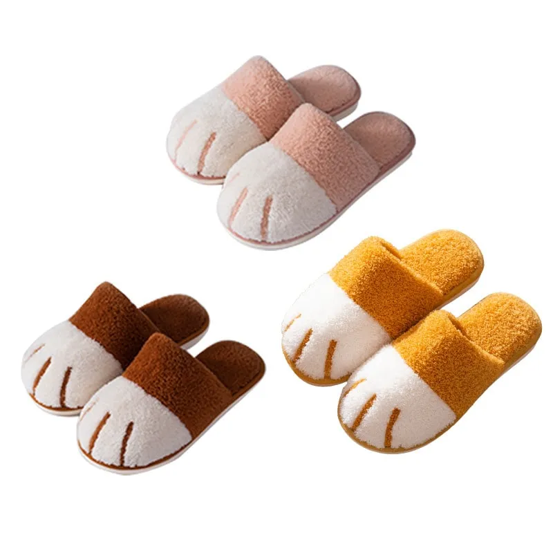 Kawaii Cat Paw Warm Fur Slippers