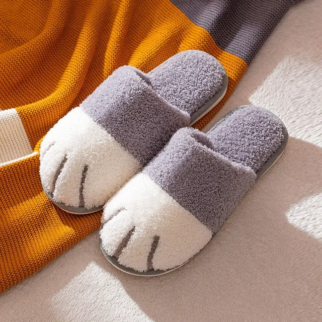 Kawaii Cat Paw Warm Fur Slippers