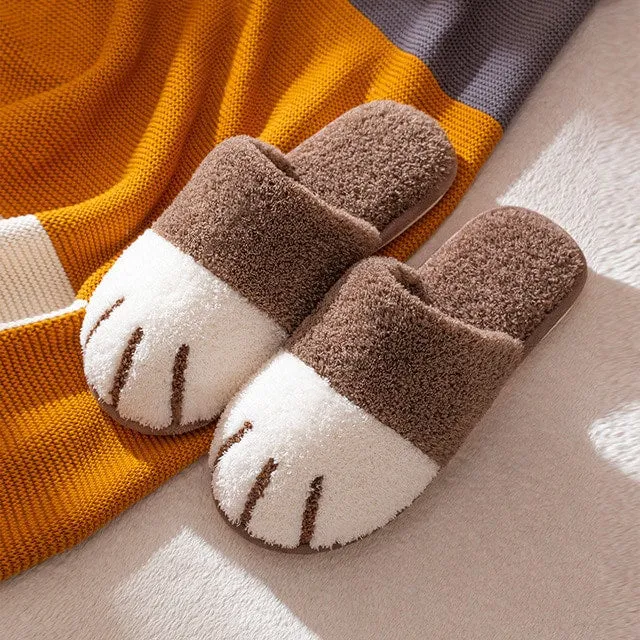 Kawaii Cat Paw Warm Fur Slippers