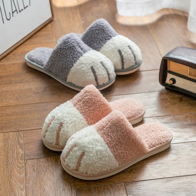 Kawaii Cat Paw Warm Fur Slippers
