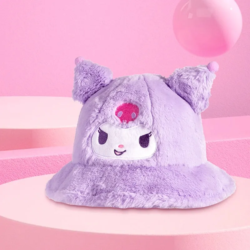 Kawaii Sanrio Kuromi Plush Fisherman Hat