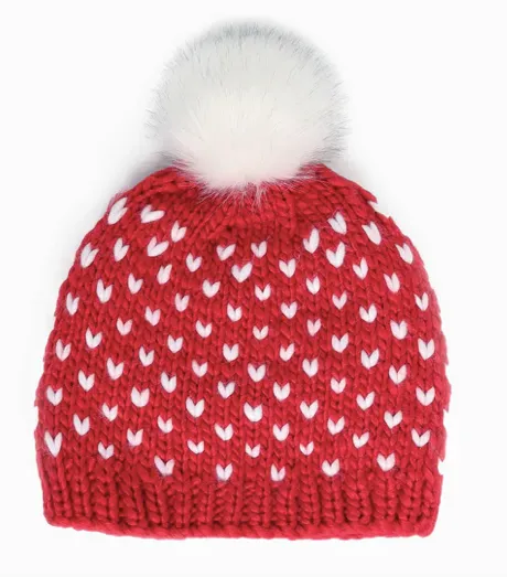 Little Hearts Fair Isle Pom Pom Hat