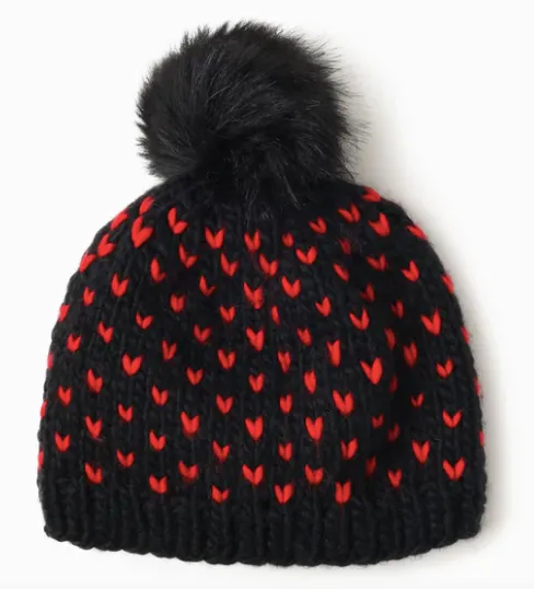 Little Hearts Fair Isle Pom Pom Hat