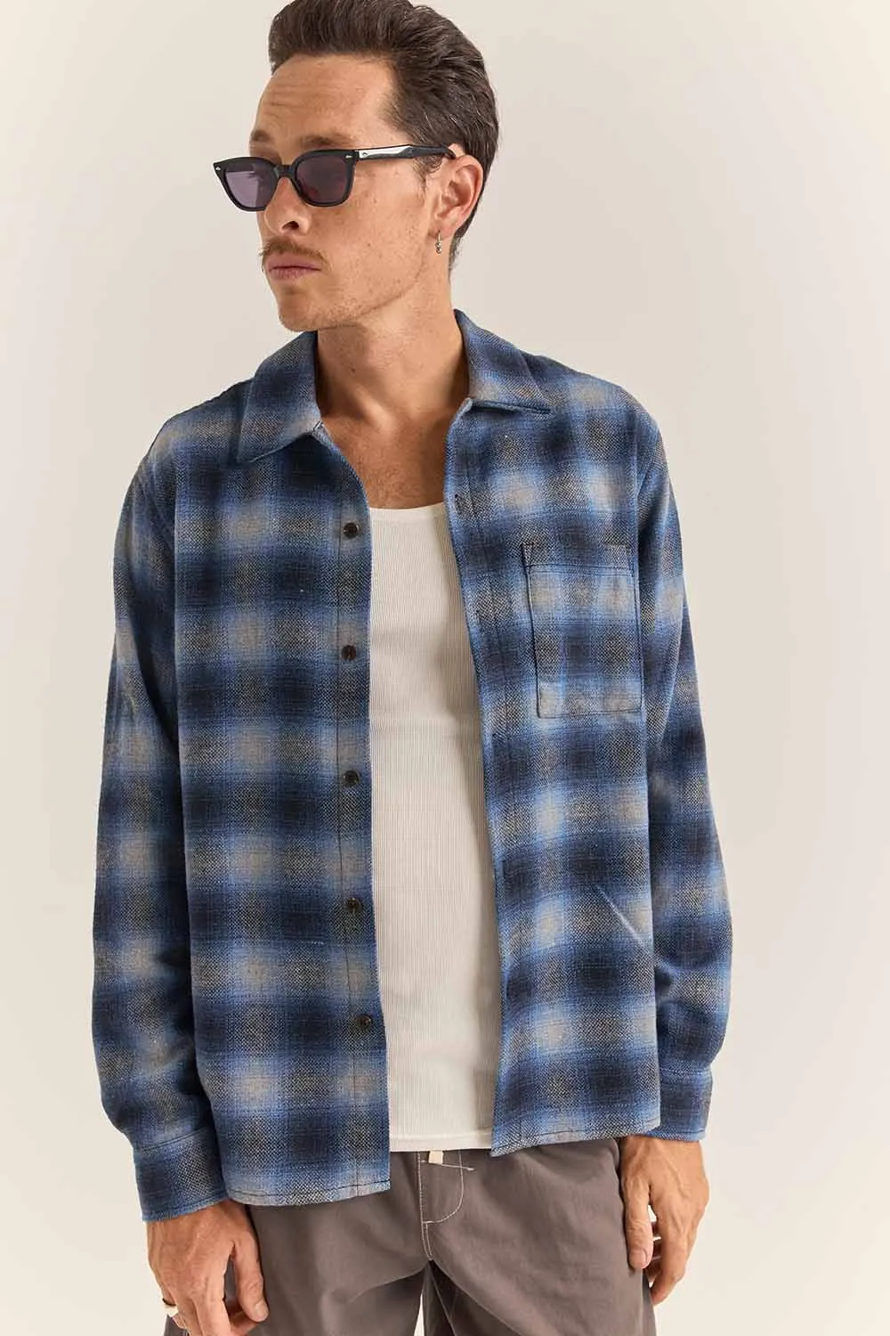 MAR LS FLANNEL Blue