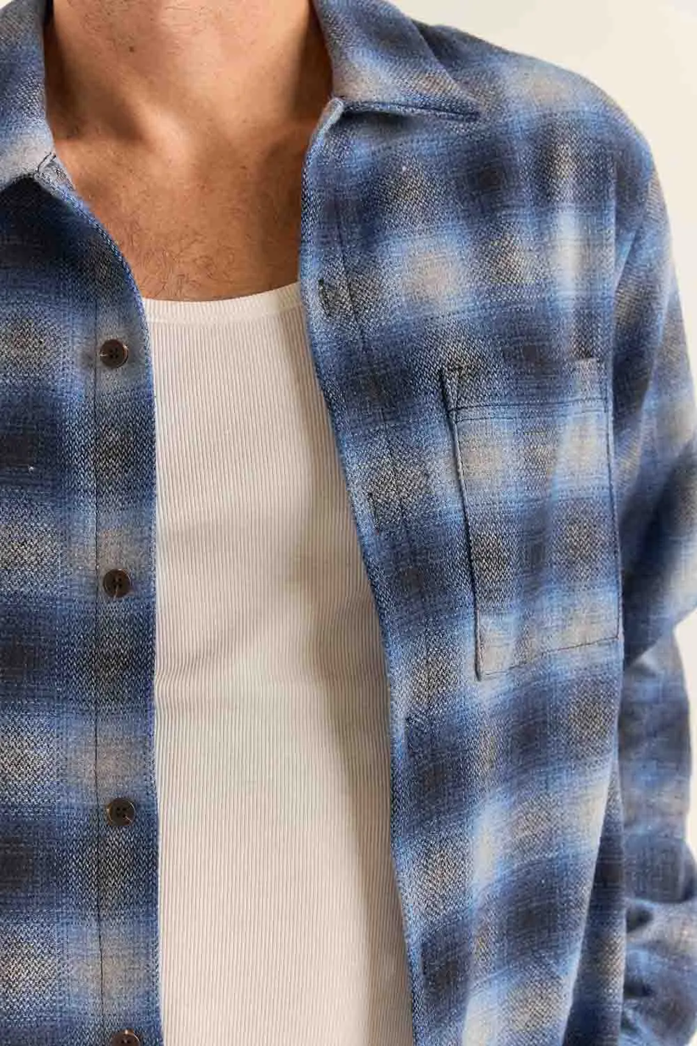 MAR LS FLANNEL Blue