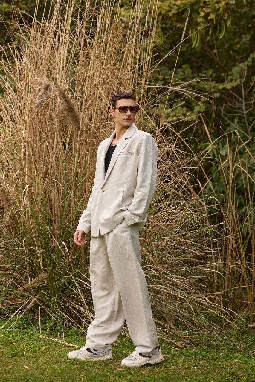 Men’s Relaxed-Fit Linen Suit