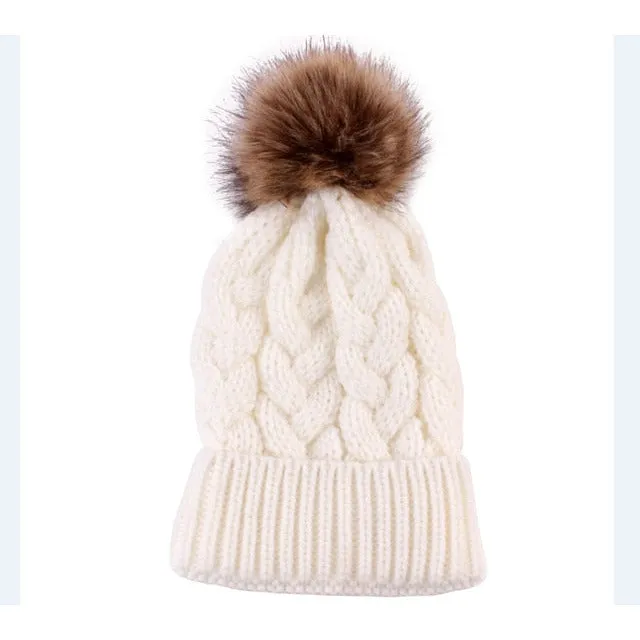 Mother & Baby Winter Warm Hats Set