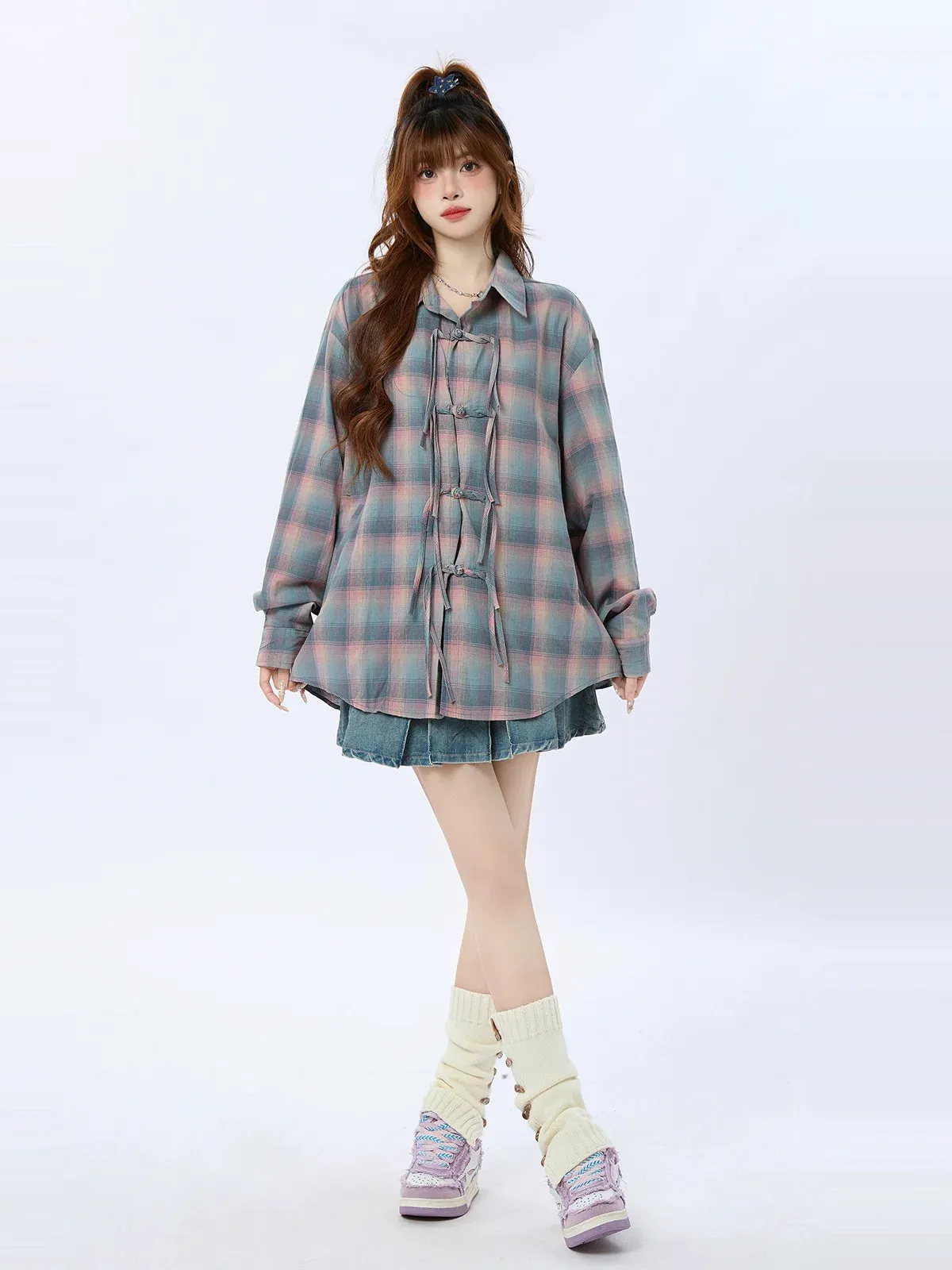 Shirt Rainbow Check Loose China