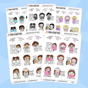 Winter Bucket List Kawaii Girl Stickers