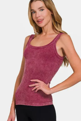 Zenana Ribbed Scoop Neck Tank for Stylish Layering